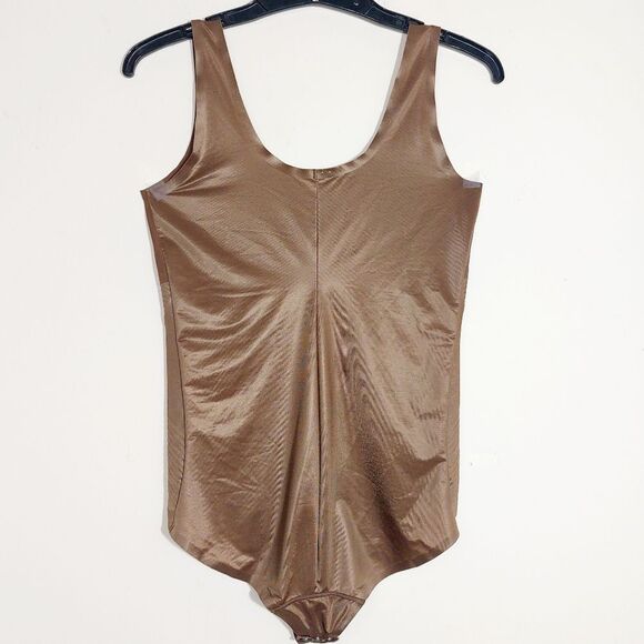 EUC SPANX shape™ Women's  Slimming Invisible Tank Brief Bodysuit Cafe Au Lait - Picture 11 of 12